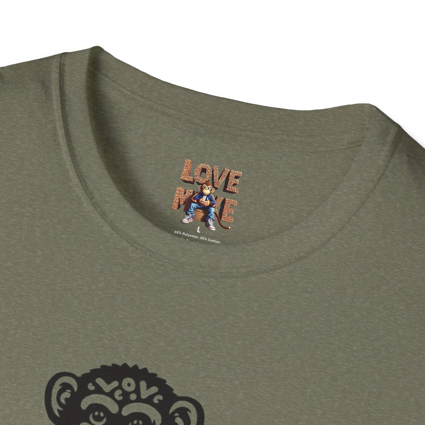 T-shirt with Love Monkey Print, Stylish & Cool Casual Wear, Great for Expressing Personality, Perfect Gift Idea