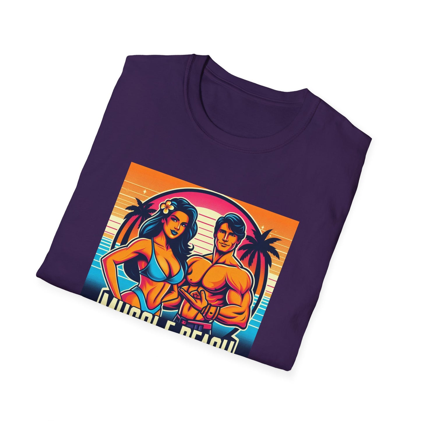 Muscle Beach T-Shirt, Vintage-Inspired Fitness Tee, Perfect for Gym Enthusiasts, Unique Bodybuilding Gift Idea