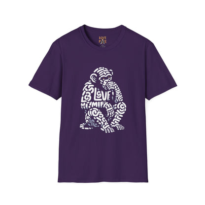 Designer Love Monkey T-Shirt - Fun Graphic Animal Top, Ideal for Casual Outfits, Designer Shirt