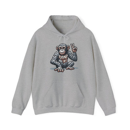 Designer Love Monkey Hoodie - Cool Graphic Animal Top, Ideal for Casual Outfits, Designer Hoodie