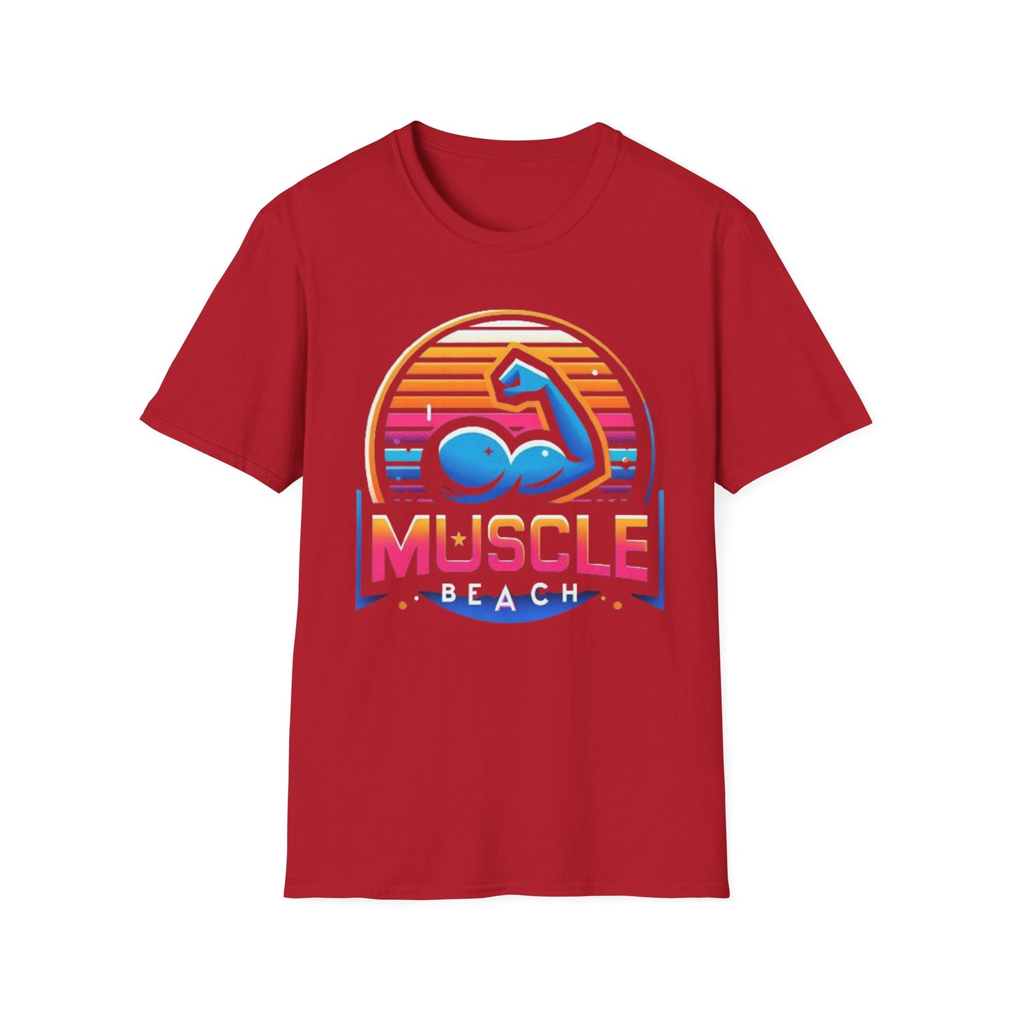 Muscle Beach T-Shirt, Vintage-Inspired Fitness Tee, Perfect for Gym Enthusiasts, Unique Bodybuilding Gift Idea
