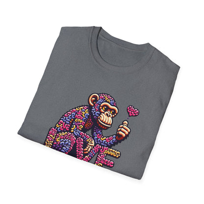 T-Shirt Love Monkey - Cool & Stylish Unisex Softstyle Tee for Casual Wear, Perfect Gift for Friends and Family