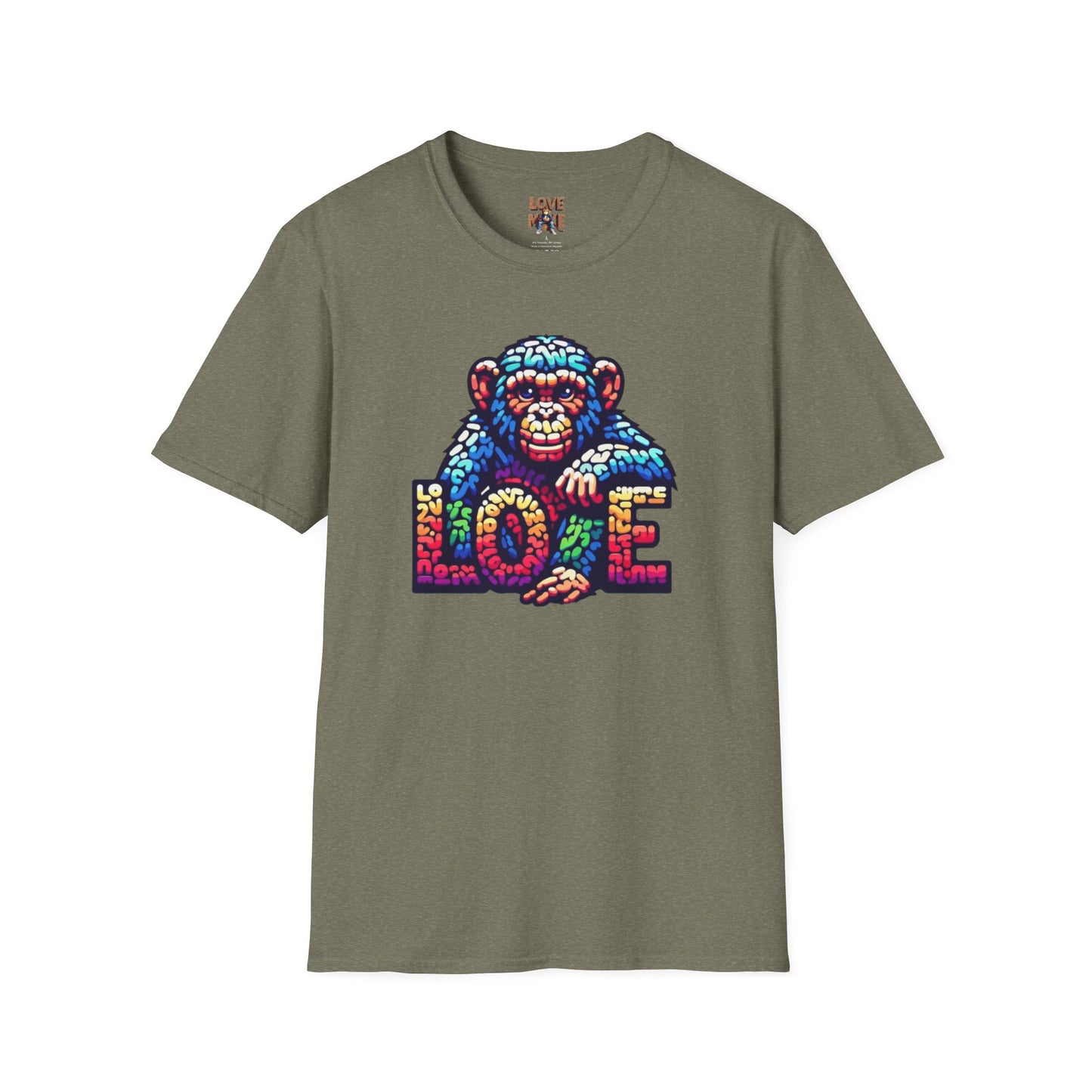 Love Monkey T-Shirt - Unisex Softstyle Tee - Playful Everyday Wear - Great Gift for Him & Her
