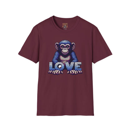 Love Monkey T-Shirt - Unique Designer Graphic Tee, Perfect Casual Wear, Ideal Designer Wear Gift