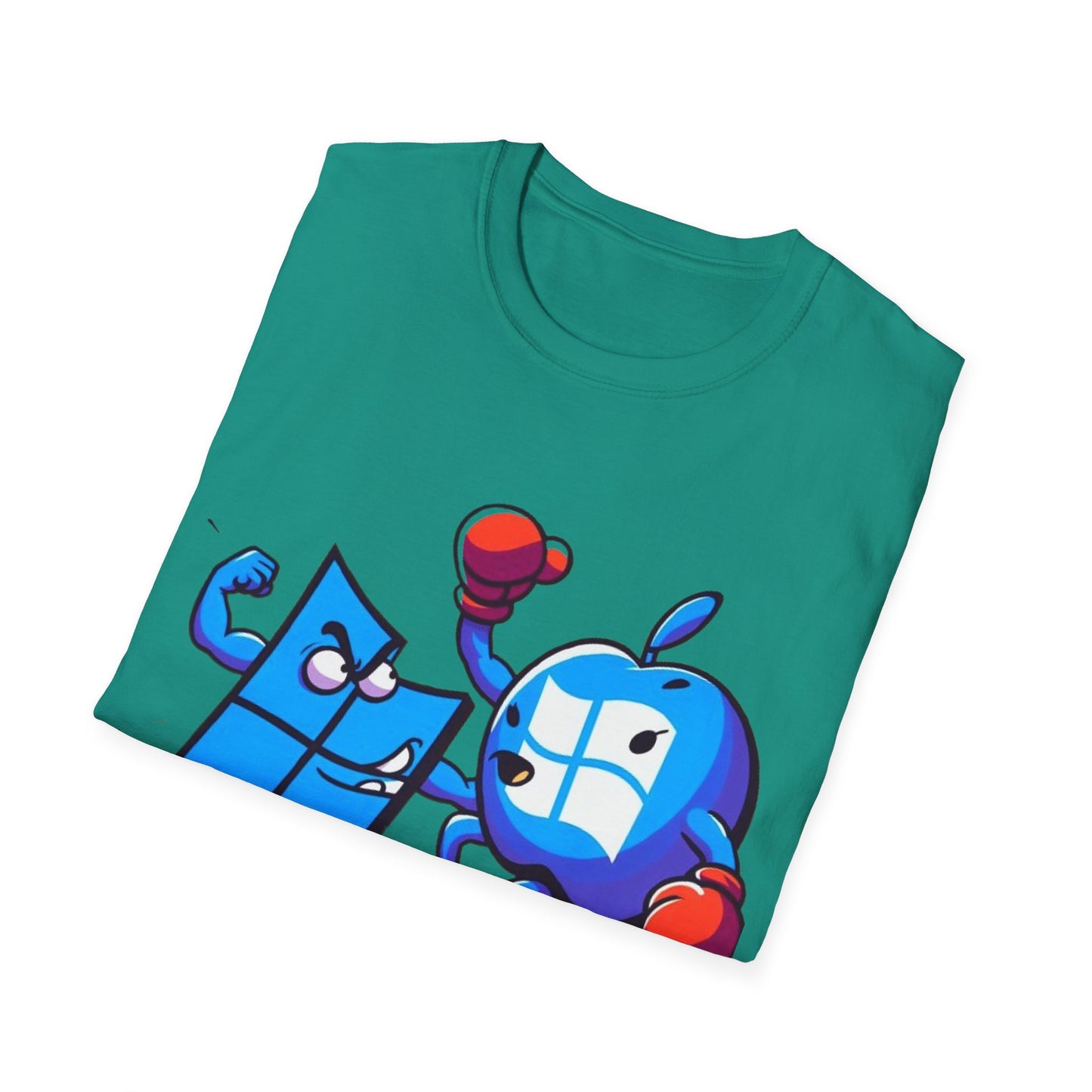 Microsoft Fighting Apple T-Shirt, Geeky Windows vs Mac Tee, Tech Enthusiast Apparel, Unique Gift for Computer Nerds