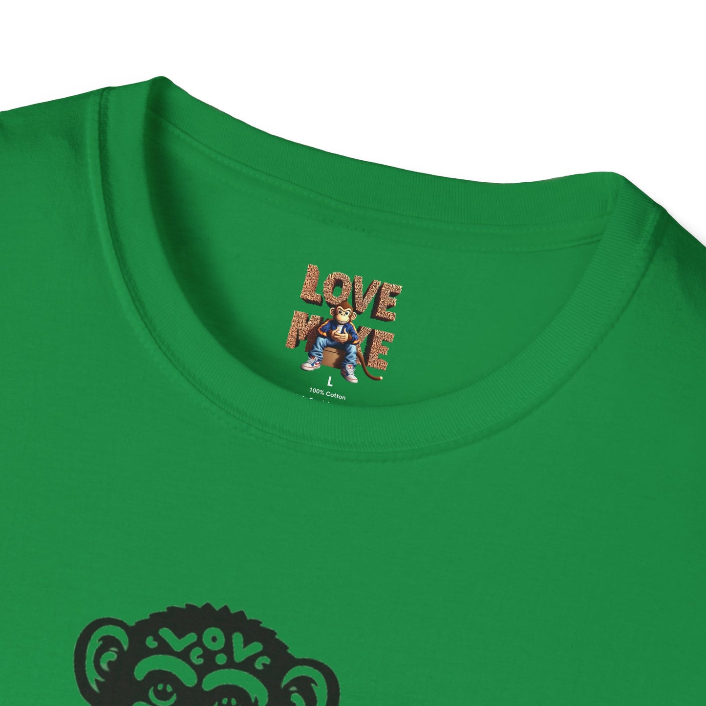 T-shirt with Love Monkey Print, Stylish & Cool Casual Wear, Great for Expressing Personality, Perfect Gift Idea