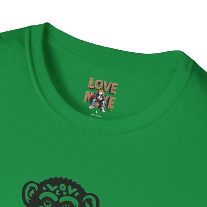 T-shirt with Love Monkey Print, Stylish & Cool Casual Wear, Great for Expressing Personality, Perfect Gift Idea