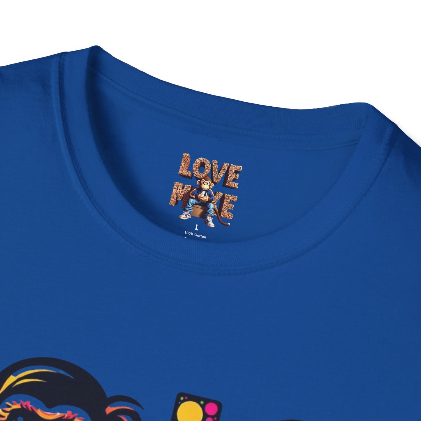 T-Shirt Love Monkey - Unisex Softstyle Casual Wear, Fashionable & Unique Gift for Friends, Family, Birthdays and More