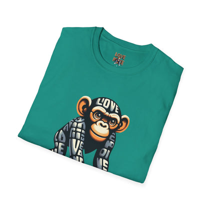 Designer Love Monkey T-Shirt - Cool Graphic Animal Top, Ideal for Casual Outfits, Designer Shirt