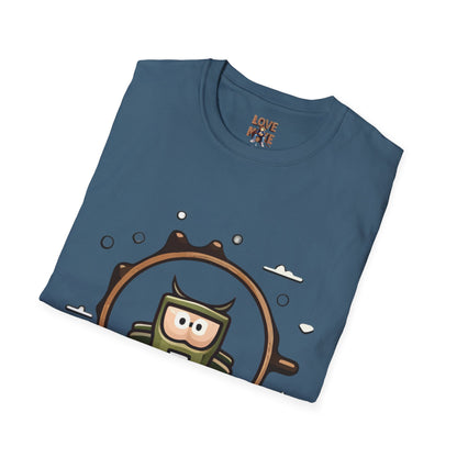 Helmet Explorer Guy Tee - Cool Graphic T-Shirt for Men, Casual Exploration Wear, Great Gift for Travel Enthusiasts
