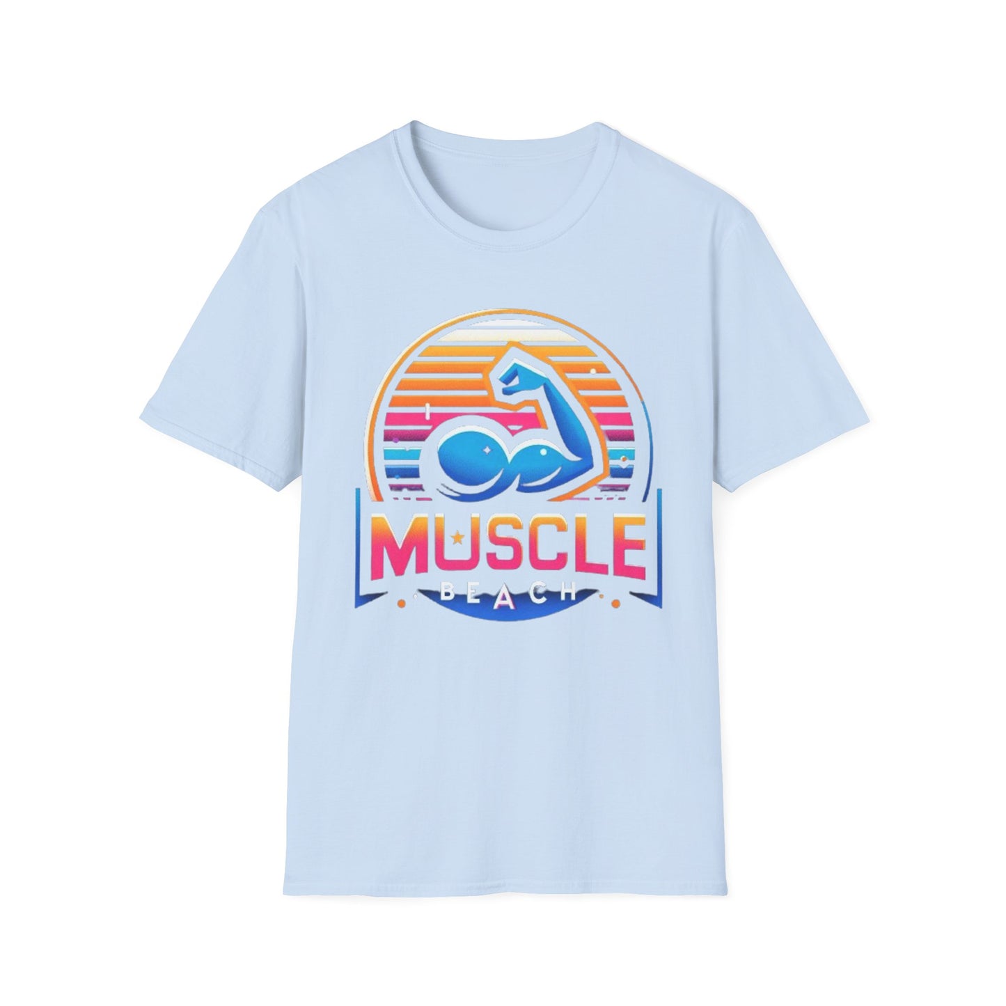 Muscle Beach T-Shirt, Vintage-Inspired Fitness Tee, Perfect for Gym Enthusiasts, Unique Bodybuilding Gift Idea