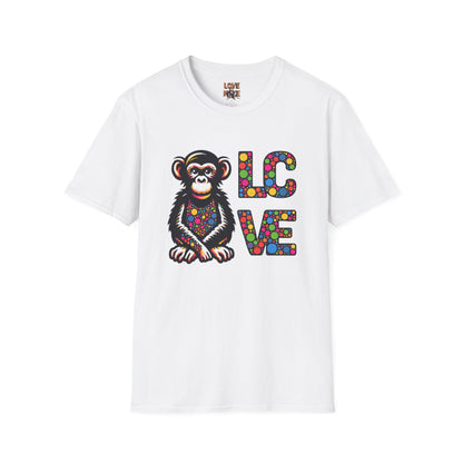 T-Shirt Love Monkey - Unisex Softstyle Casual Wear, Fashionable & Unique Gift for Friends, Family, Birthdays and More