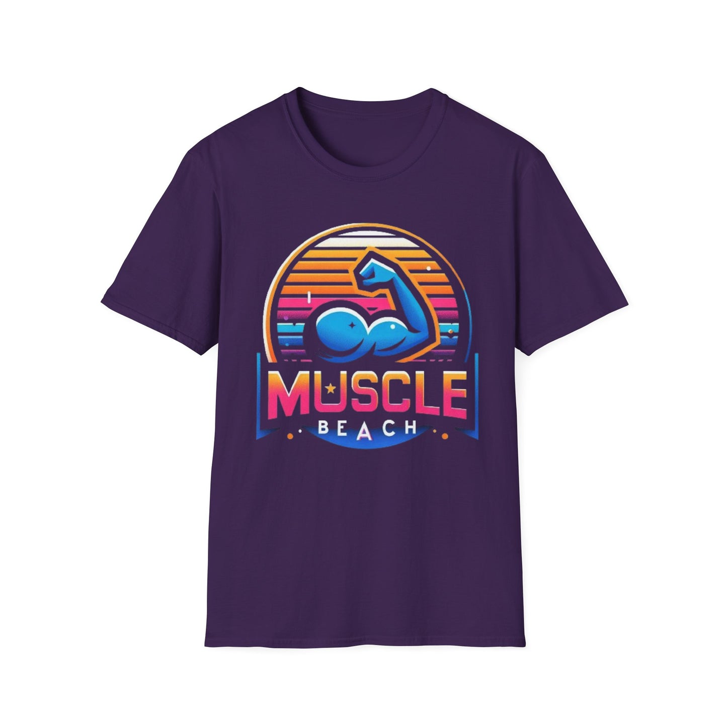 Muscle Beach T-Shirt, Vintage-Inspired Fitness Tee, Perfect for Gym Enthusiasts, Unique Bodybuilding Gift Idea
