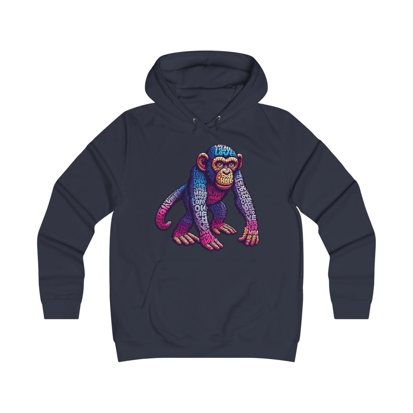 Hoodie with Love Monkey Design, Unisex Premium Crewneck, Stylish & Comfortable Outfit, Great Gift for Friends or Loved Ones