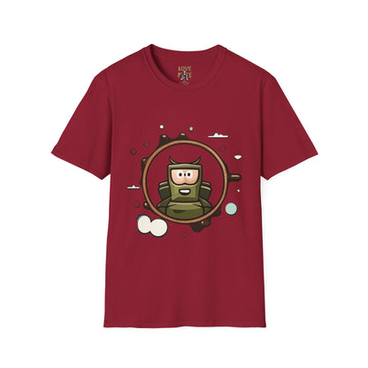 Helmet Explorer Guy Tee - Cool Graphic T-Shirt for Men, Casual Exploration Wear, Great Gift for Travel Enthusiasts