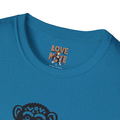 T-shirt with Love Monkey Print, Stylish & Cool Casual Wear, Great for Expressing Personality, Perfect Gift Idea