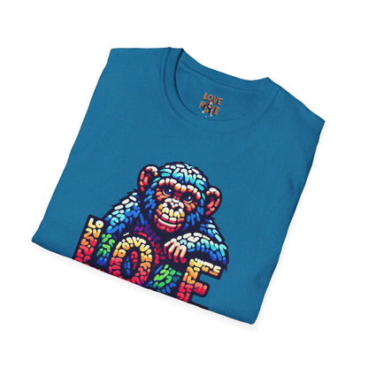 Love Monkey T-Shirt - Unisex Softstyle Tee - Playful Everyday Wear - Great Gift for Him & Her