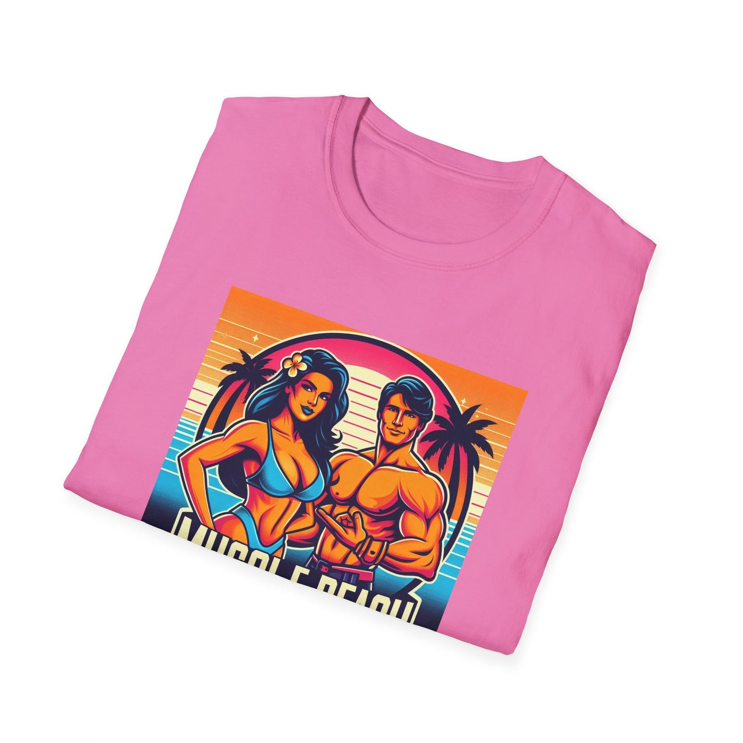 Muscle Beach T-Shirt, Vintage-Inspired Fitness Tee, Perfect for Gym Enthusiasts, Unique Bodybuilding Gift Idea