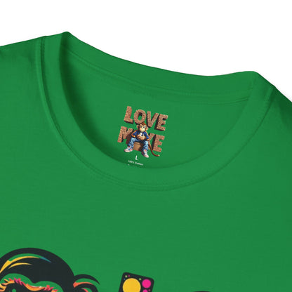 T-Shirt Love Monkey - Unisex Softstyle Casual Wear, Fashionable & Unique Gift for Friends, Family, Birthdays and More