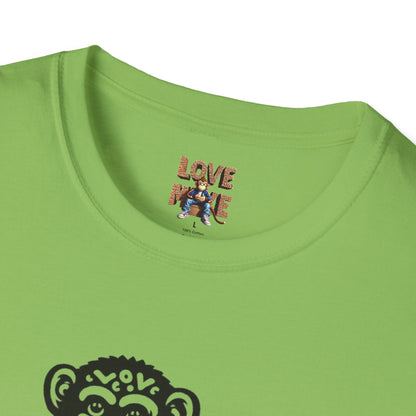 T-shirt with Love Monkey Print, Stylish & Cool Casual Wear, Great for Expressing Personality, Perfect Gift Idea