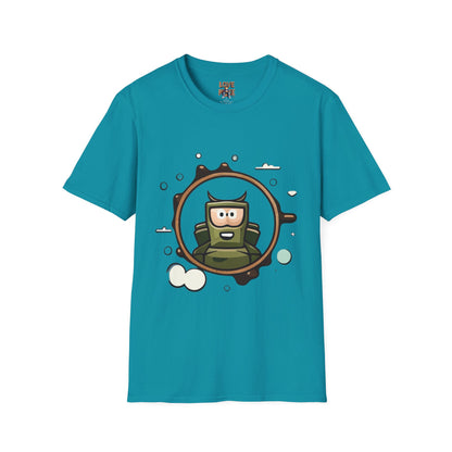 Helmet Explorer Guy Tee - Cool Graphic T-Shirt for Men, Casual Exploration Wear, Great Gift for Travel Enthusiasts