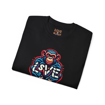 Love Monkey T-Shirt - Trendy Unisex Softstyle Tee for Everyday Style, Ideal Gift for Friends, Family & Loved