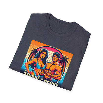 Muscle Beach T-Shirt, Vintage-Inspired Fitness Tee, Perfect for Gym Enthusiasts, Unique Bodybuilding Gift Idea