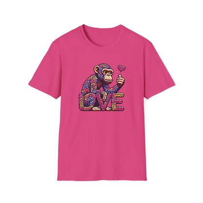 T-Shirt Love Monkey - Cool & Stylish Unisex Softstyle Tee for Casual Wear, Perfect Gift for Friends and Family