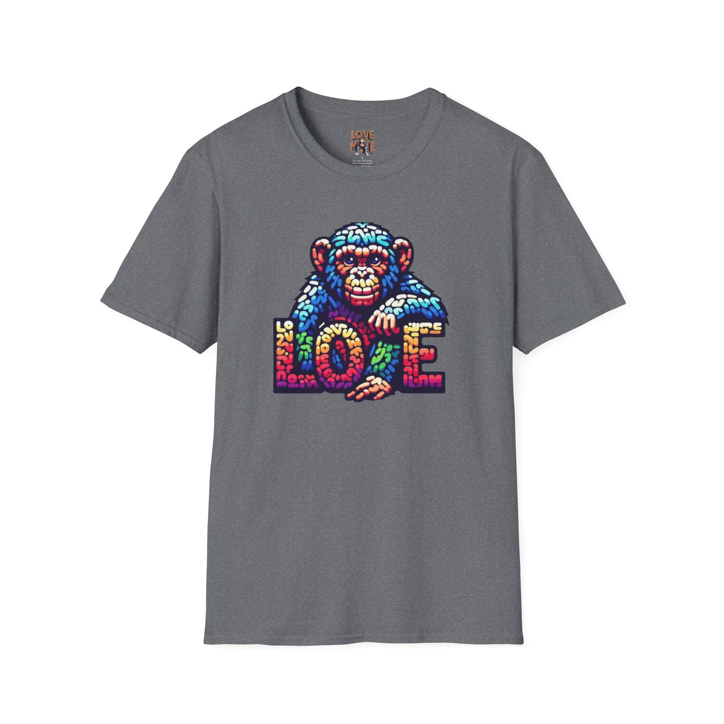 Love Monkey T-Shirt - Unisex Softstyle Tee - Playful Everyday Wear - Great Gift for Him & Her