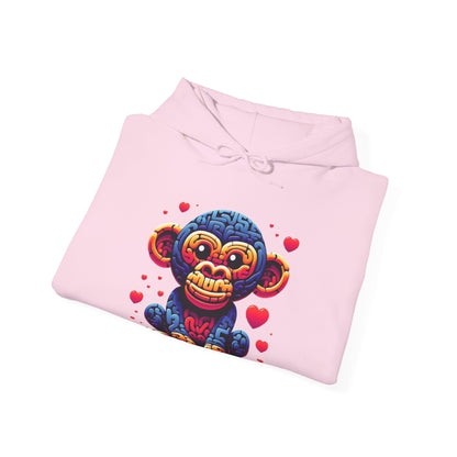 Designer Love Monkey Hoodie - Cool Graphic Animal Top, Ideal for Casual Outfits, Designer Hoodie Active