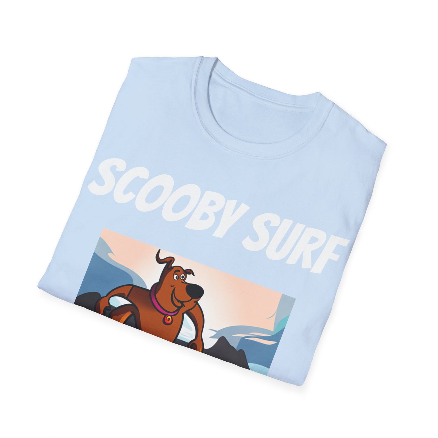 Surfing T-Shirt Scooby Surf - Unisex Softstyle Tee, Perfect for Beach Lovers & Water Sports Enthusiasts, Great Gift Idea