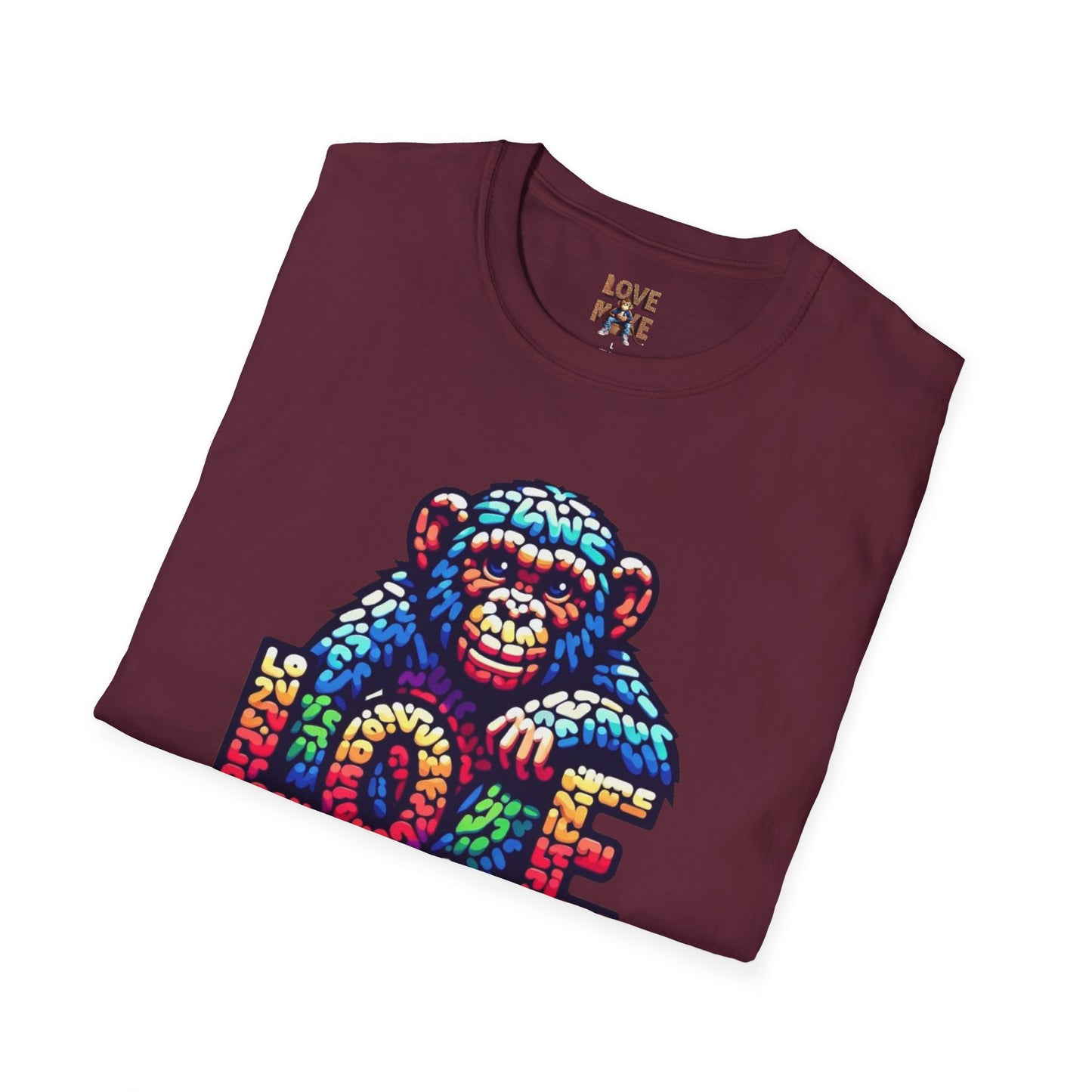 Love Monkey T-Shirt - Unisex Softstyle Tee - Playful Everyday Wear - Great Gift for Him & Her