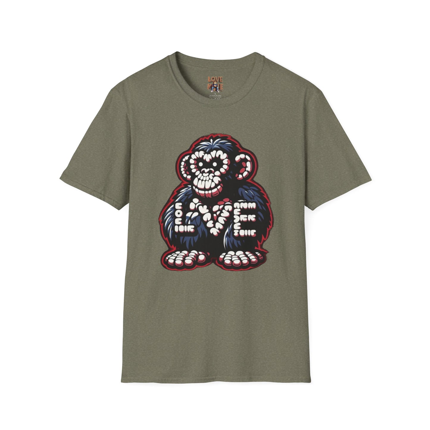 Love Monkey T-shirt, Trendy & Stylish Graphic Tee, Ideal for Everyday Wear, Fun Gift for All Ages