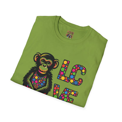 T-Shirt Love Monkey - Unisex Softstyle Casual Wear, Fashionable & Unique Gift for Friends, Family, Birthdays and More