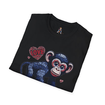 T-Shirt Love Monkey - Cool, Stylish & Trendy Unisex Softstyle Tee for Casual Wear, Perfect Gift for Friends and Family