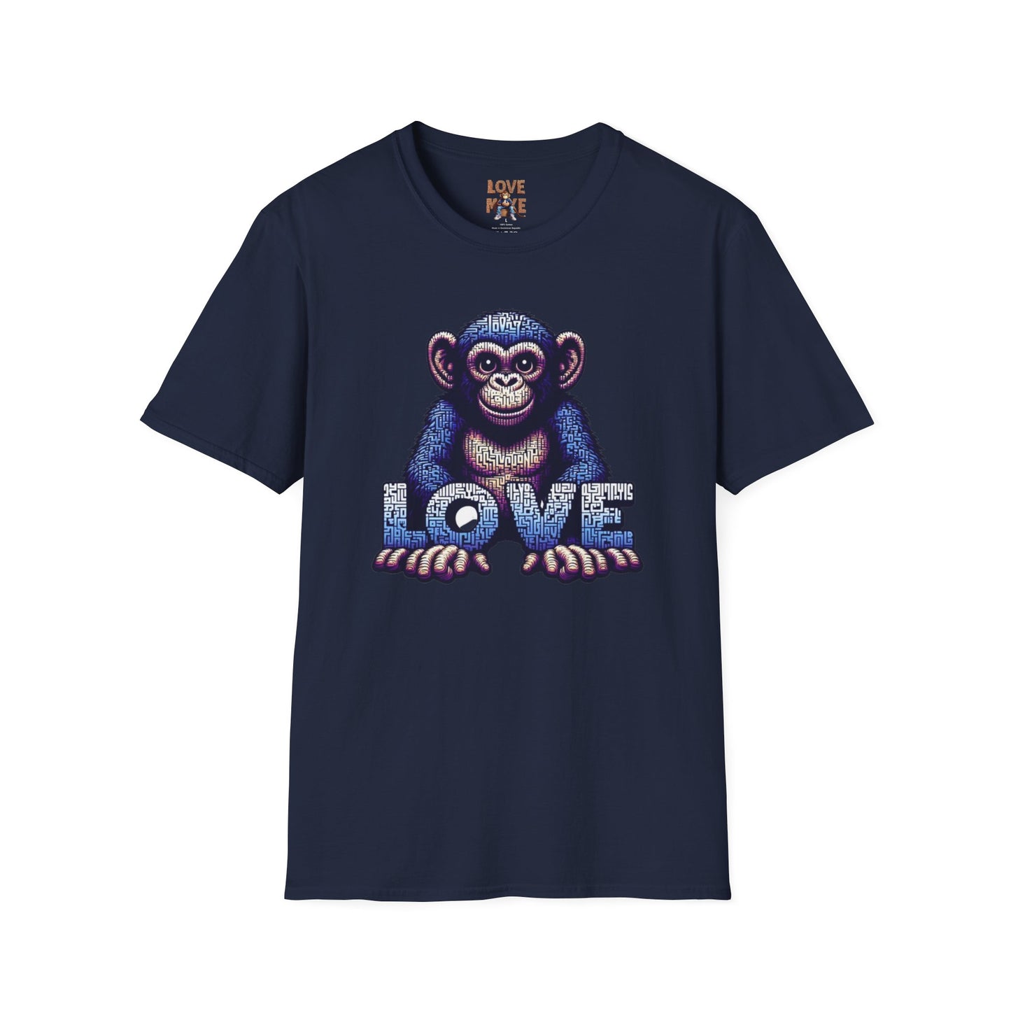 Love Monkey T-Shirt - Unique Designer Graphic Tee, Perfect Casual Wear, Ideal Designer Wear Gift