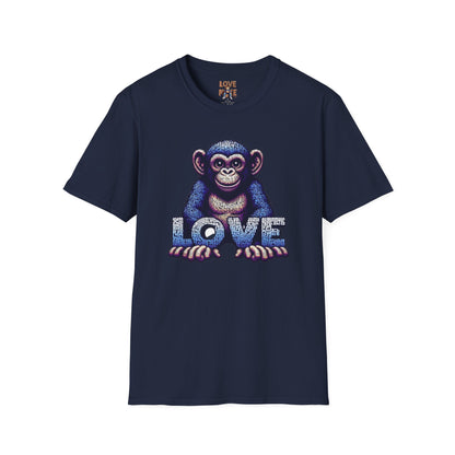 Love Monkey T-Shirt - Unique Designer Graphic Tee, Perfect Casual Wear, Ideal Designer Wear Gift