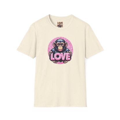T Shirt with Unique Love Monkey Graphic, Stylish & Trendy, Ideal for Everyday Wear, Fun Gift Idea