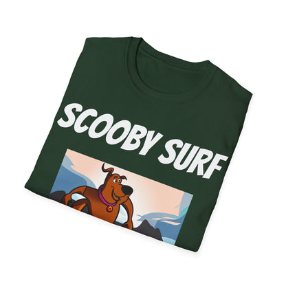 Surfing T-Shirt Scooby Surf - Unisex Softstyle Tee, Perfect for Beach Lovers & Water Sports Enthusiasts, Great Gift Idea