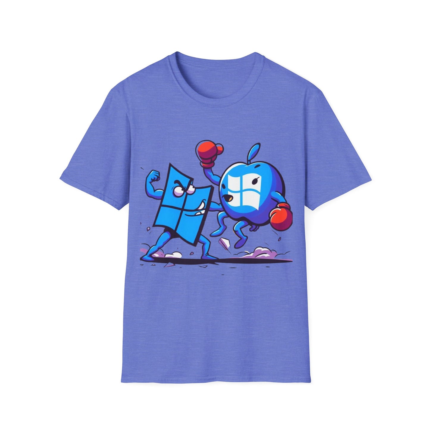 Microsoft Fighting Apple T-Shirt, Geeky Windows vs Mac Tee, Tech Enthusiast Apparel, Unique Gift for Computer Nerds