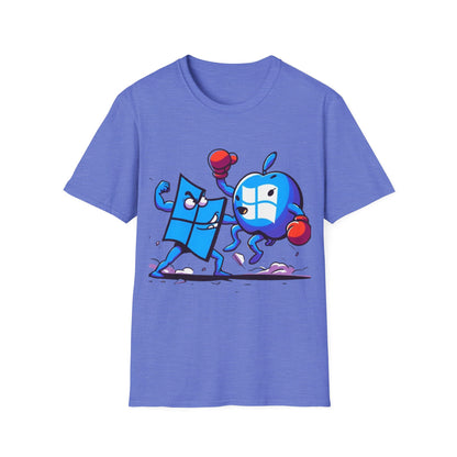 Microsoft Fighting Apple T-Shirt, Geeky Windows vs Mac Tee, Tech Enthusiast Apparel, Unique Gift for Computer Nerds