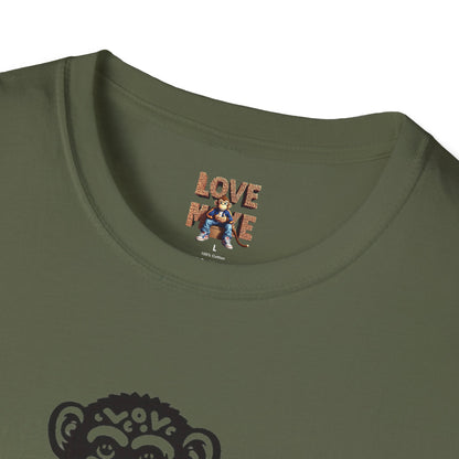 T-shirt with Love Monkey Print, Stylish & Cool Casual Wear, Great for Expressing Personality, Perfect Gift Idea