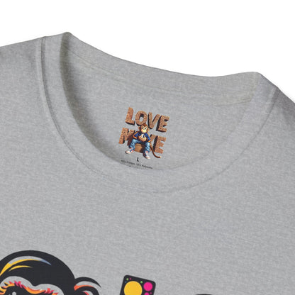 T-Shirt Love Monkey - Unisex Softstyle Casual Wear, Fashionable & Unique Gift for Friends, Family, Birthdays and More