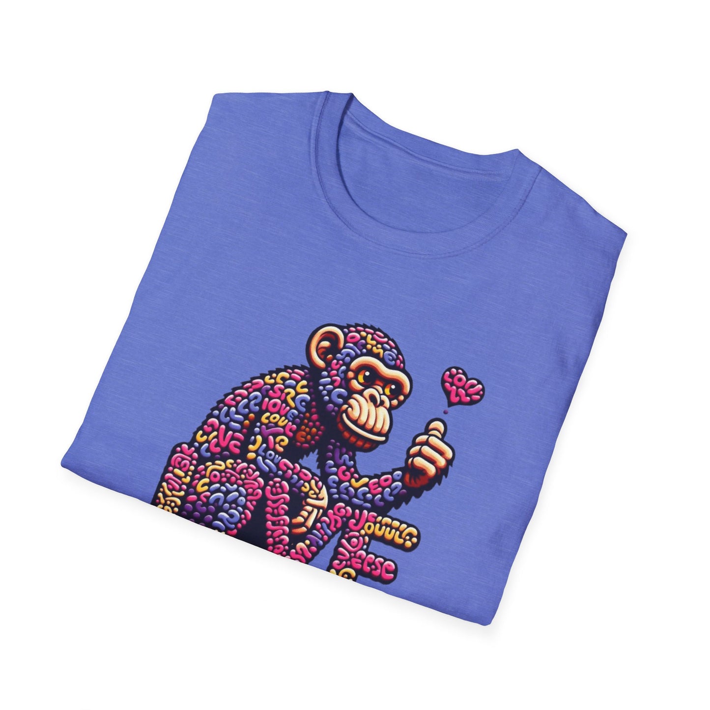 T-Shirt Love Monkey - Cool & Stylish Unisex Softstyle Tee for Casual Wear, Perfect Gift for Friends and Family