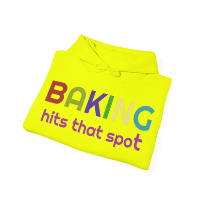 Hooded Sweatshirt for Bakers - Unisex Heavy Blend™ Baking Hits That Spot Design, Cozy Gift for Cooking Lovers