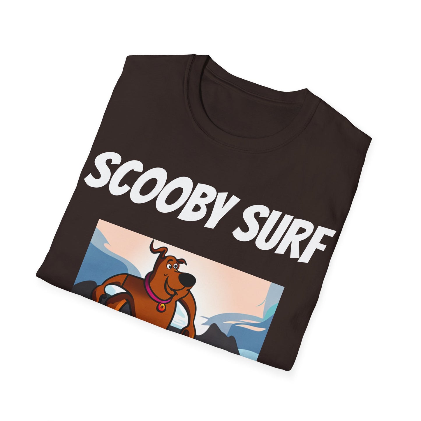 Surfing T-Shirt Scooby Surf - Unisex Softstyle Tee, Perfect for Beach Lovers & Water Sports Enthusiasts, Great Gift Idea