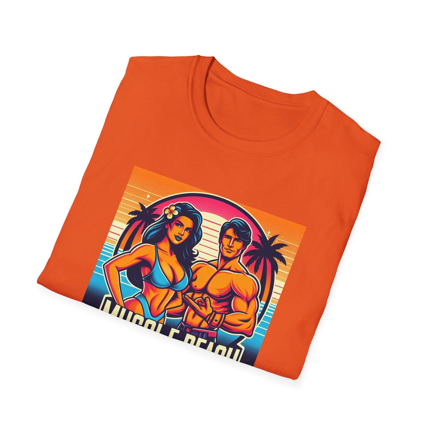Muscle Beach T-Shirt, Vintage-Inspired Fitness Tee, Perfect for Gym Enthusiasts, Unique Bodybuilding Gift Idea