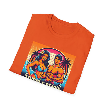 Muscle Beach T-Shirt, Vintage-Inspired Fitness Tee, Perfect for Gym Enthusiasts, Unique Bodybuilding Gift Idea