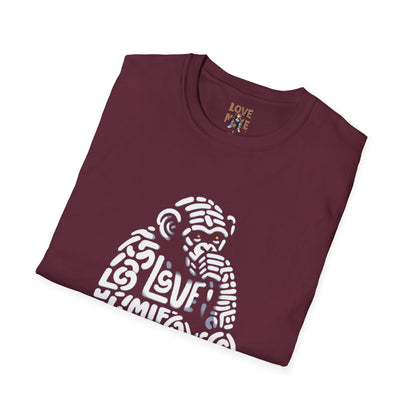 Designer Love Monkey T-Shirt - Fun Graphic Animal Top, Ideal for Casual Outfits, Designer Shirt