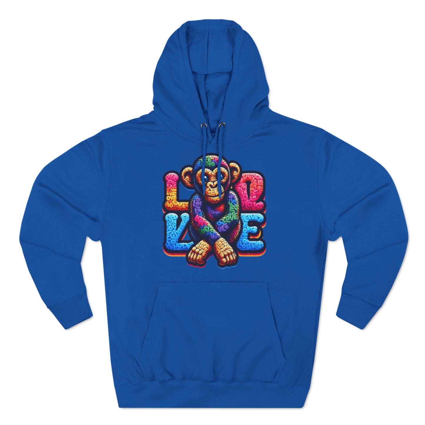 Hoodie with Love Monkey Design, Unisex Premium Crewneck, Stylish & Comfortable Outfit, Great Gift for Friends or Loved Ones